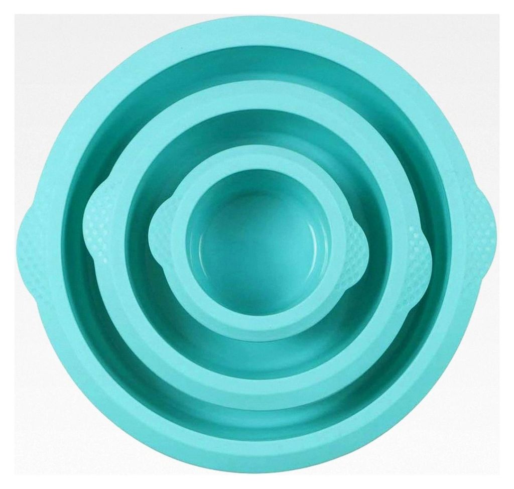 Runde Silikon Kuchenform 3er Set Antihaft Backformen 3 Stück mit 7,5 cm, 15 cm, 22 cm Durchmesser