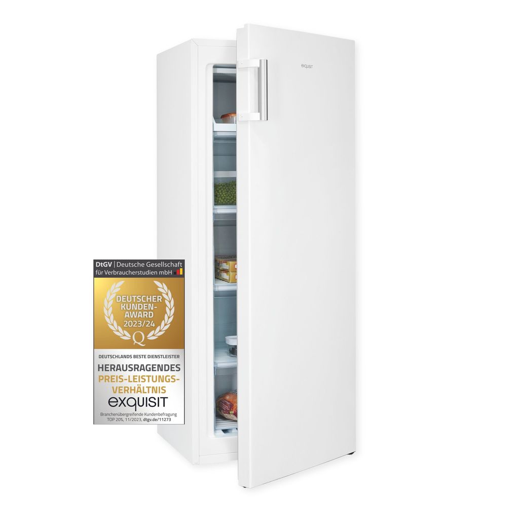 Exquisit Gefrierschrank GS230-H-010E weiss | 165 l Produktbild 