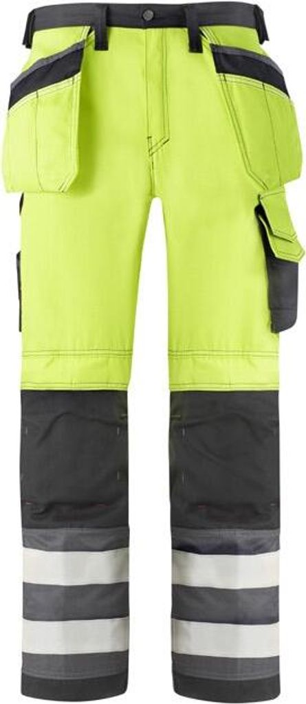Snickers Hi-Vis Arbeitshose m. Holstertaschen, Kl. 2, EN 14404, 20471 HV-Gelb-Anthrazit-92