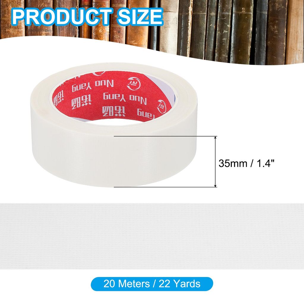Gewebeband, 35 mm x 20 m Gewebeklebeband, Panzertape Wasserfest, Reparaturband, Panzerband, Wei? Buchbindungsband, Selbstklebend zur Reparatur, Bš...