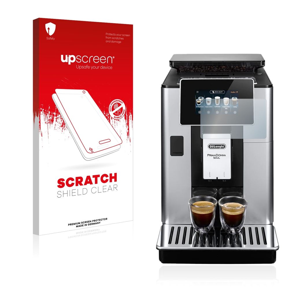 upscreen Schutzfolie für DeLonghi PrimaDonna Soul ECAM610.74.MB Displayschutz Displayschutzfolie Folie Klar Transparent