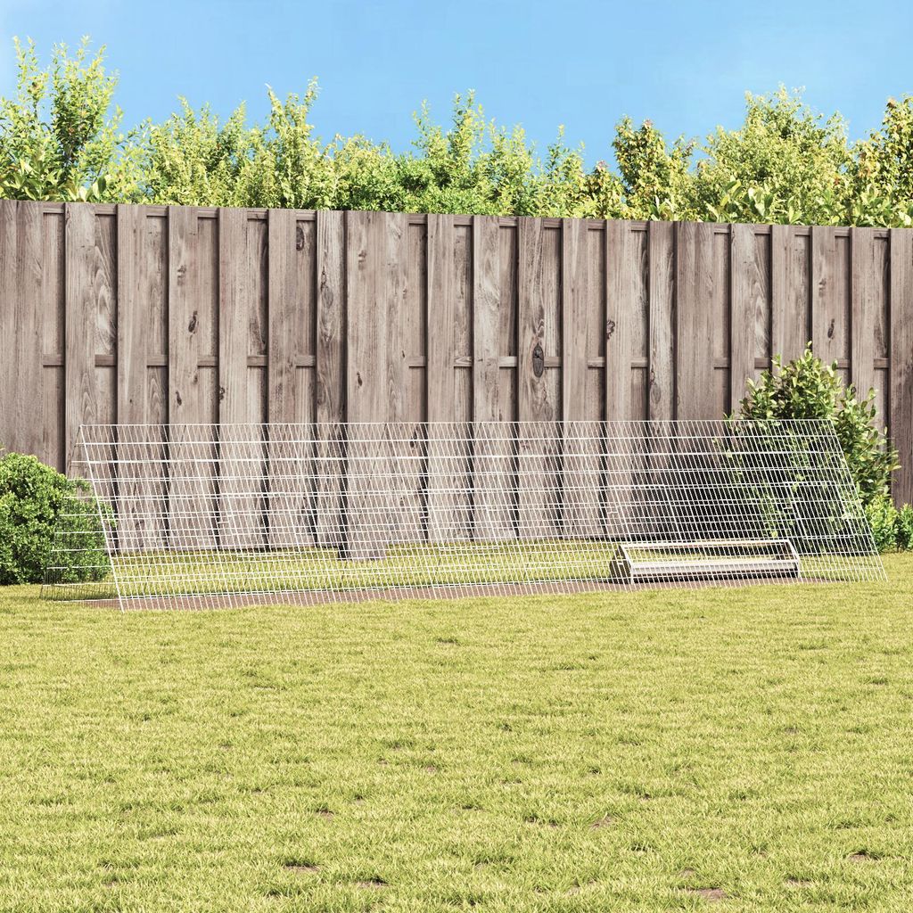 vidaXL Cage à poules argentée 430 x 100 x 85 cm Acier Image du produit 