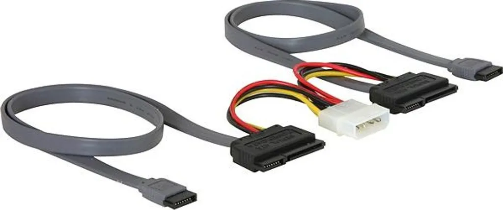 Câble SATA pour Brancher 2 Disques Durs 0,5 m Delock - Montage PC Pro