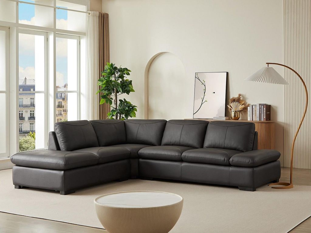 Ecksofa in Leder ONYX II - Braun - Linkes Ecksofa