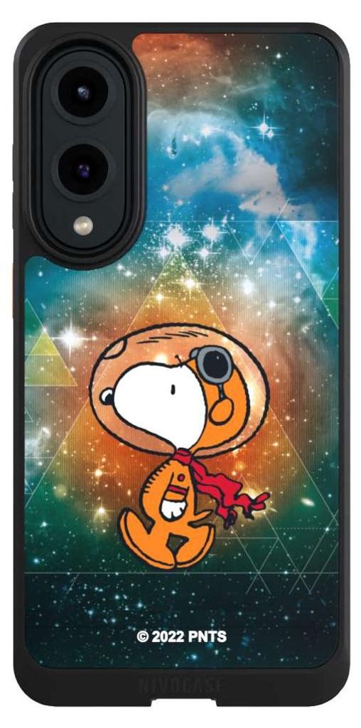NIVOCASE Hülle für Samsung Galaxy S25 Edge Handyhülle NIVOcore Case Schwarz Astronaut Offizielles Lizenzprodukt Snoopy