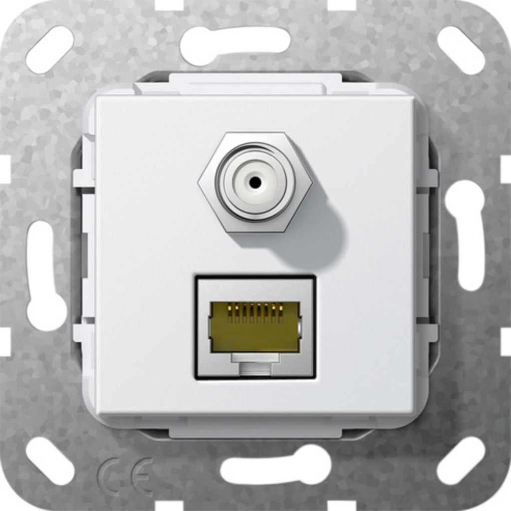 GIRA 569703 - RJ-45 + SAT - Weiß Produktbild 