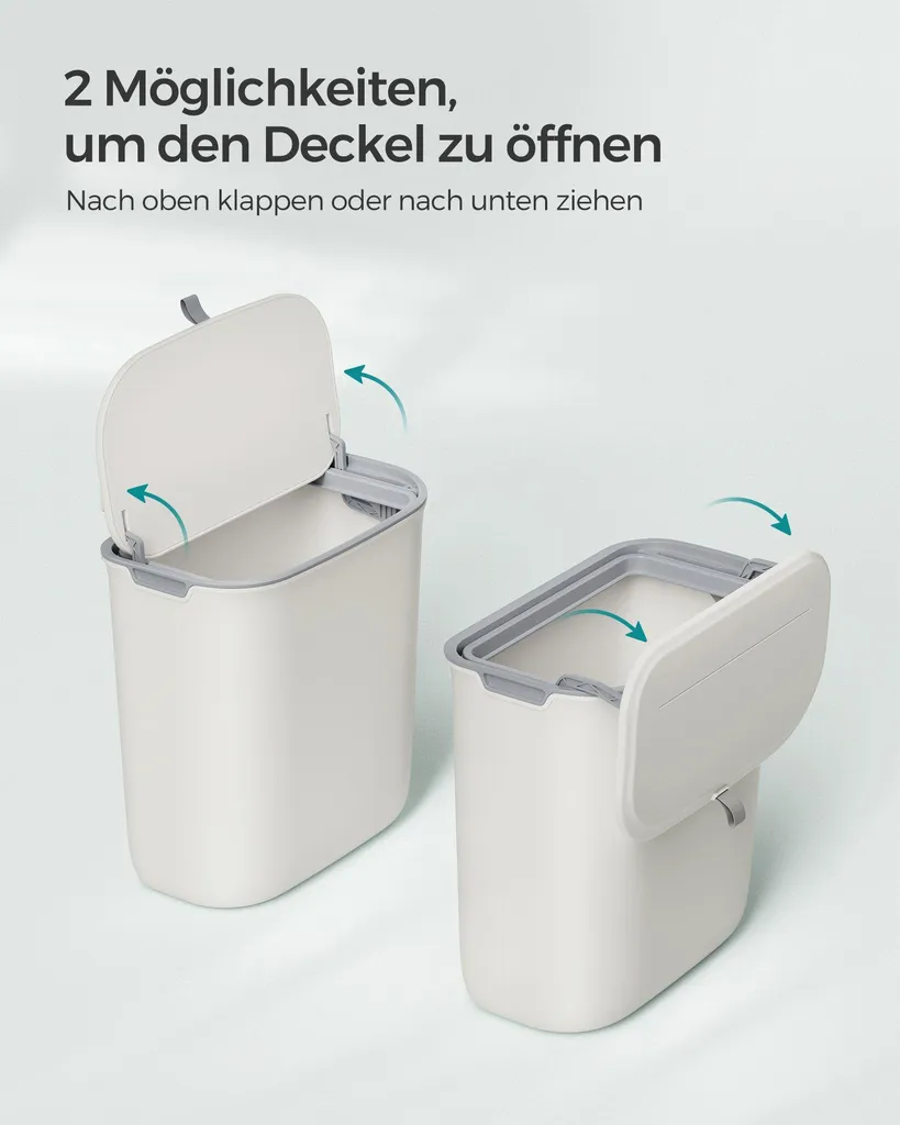 Bac à compost 9 L blanc anti-odeur - Design moderne et format compact