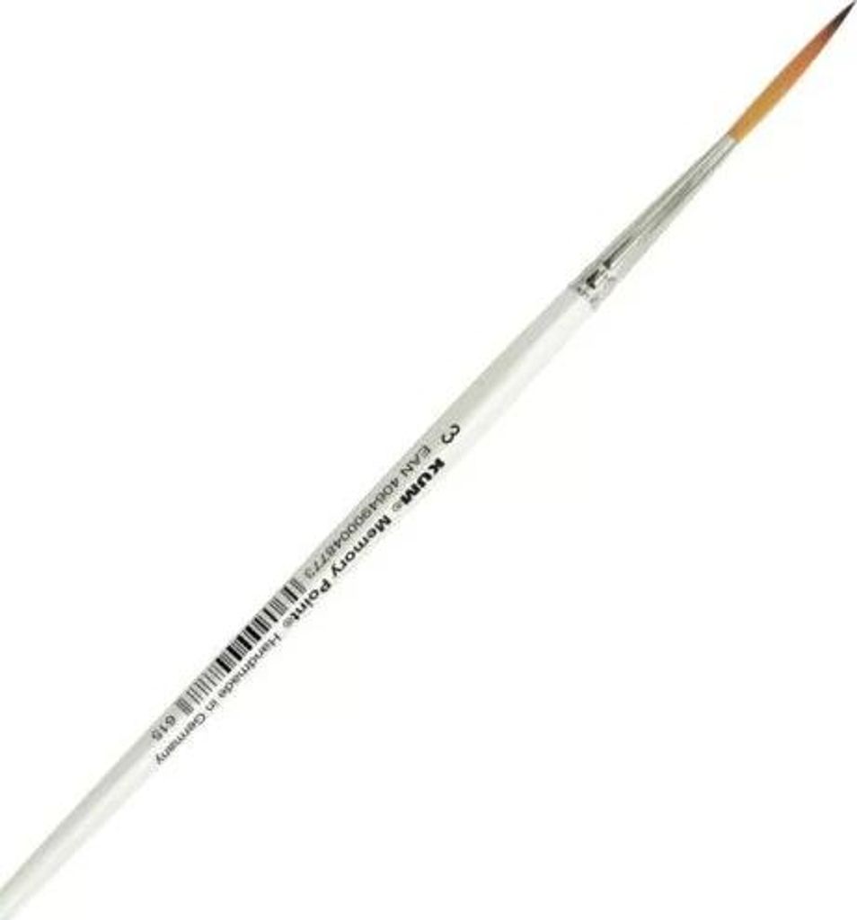 Kum Pinsel Memory Point Rigger Größe 3 - synthetischer weißer Multicolor-Pinsel