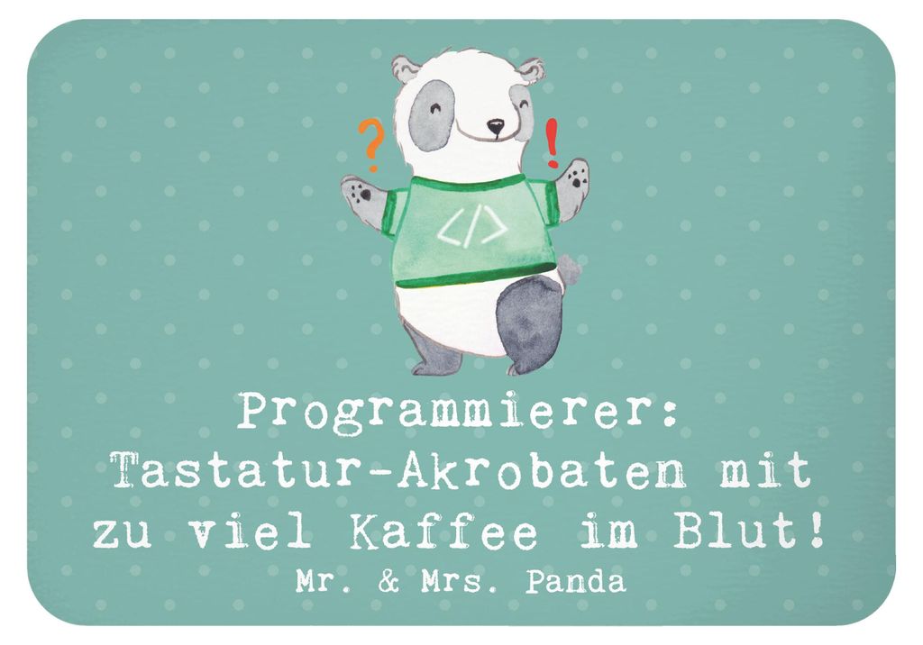Mr. & Mrs. Panda magnet Programmierer Kaffeeheld - Meeresbrise - Geschenk, designmagnet, Entwickler, Akrobat, Kaffee, Berufsleben, Tastatur, Pinnwa...