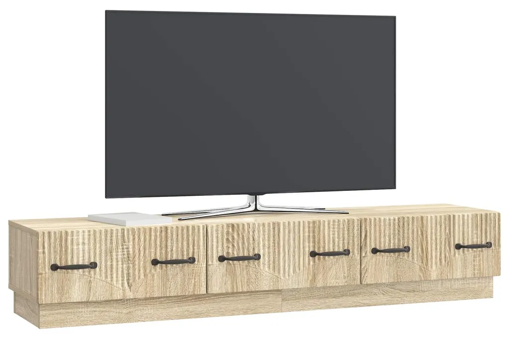 Meuble TV vidaXL Chêne Sonoma 147x34,5x27 cm en aggloméré robuste