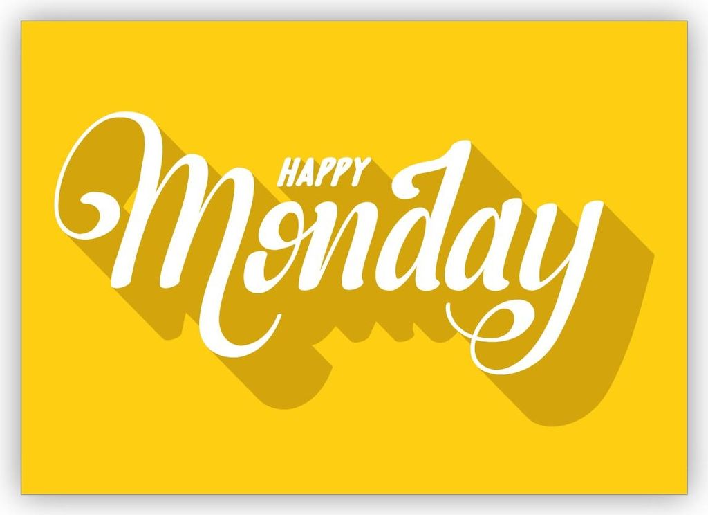 Sonnige typografische Motto Grußkarte für beste Freunde zum Wochenstart: Happy Monday