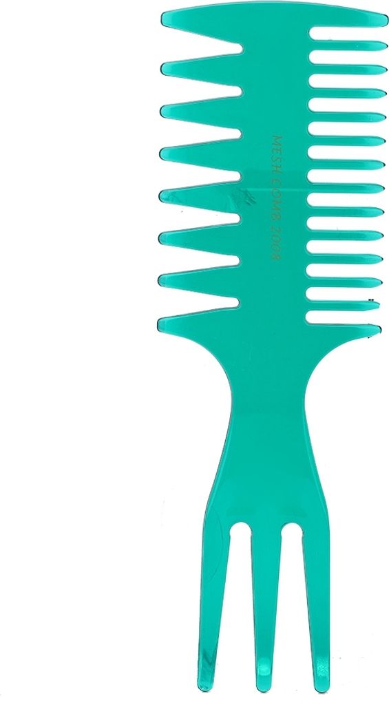 Dreiseitiger Haarkamm, Friseurkamm mit breiten Zähnen, klassisches Oil-Slick-Haarstyling-Tool (grün)