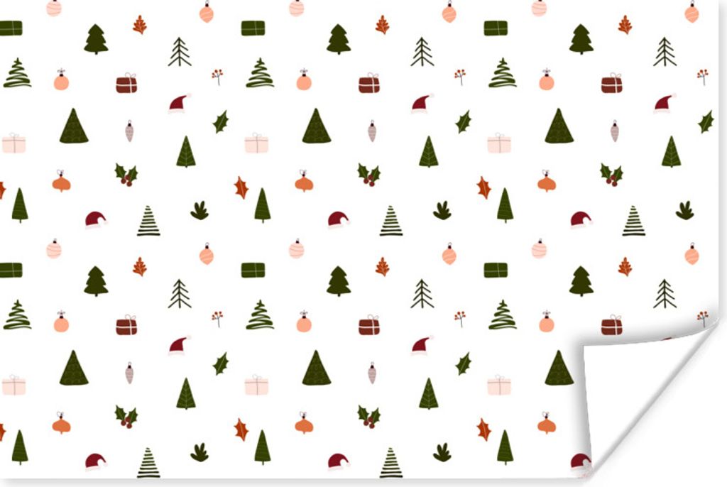 MuchoWow Poster Weihnachten - Schablonen - Weiß 30x20 cm - Plakate - Print