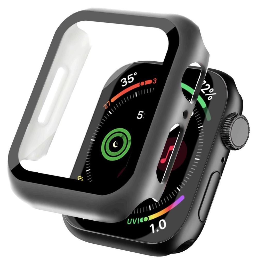 360 Grad Smartwatch Hülle für Apple Watch Series 7 / 8 / 9 41 mm mit Displayschutz Case Watch Cover Bumper Rundum Schutzhülle Uhr Bildschirmschu...