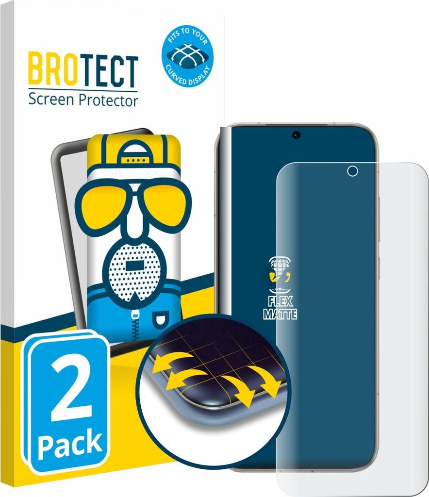 2x BROTECT Fullscreen Schutzfolie für Honor Magic 8 Displayschutz Folie Fullcover Matt Entspiegelungsfolie