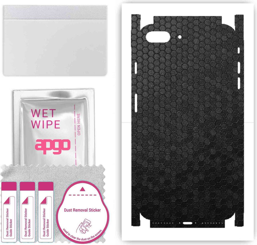 apgo Rückseite + Seiten Schutzfolie, Skin, kompatibel mit Apple iPhone 7 Plus, Hinten Displayschutzfolie aus Vinylfolie, kratzfest, einfache Monta...