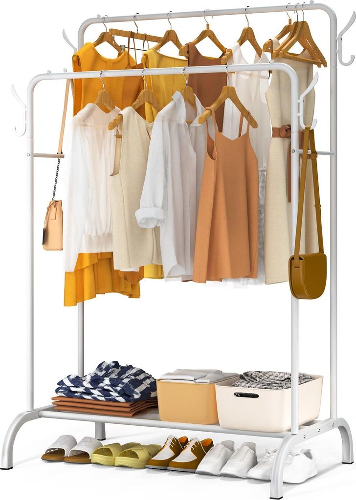 VOUNOT® Doppelt Kleiderständer, Metall Kleiderstange Produktbild 
