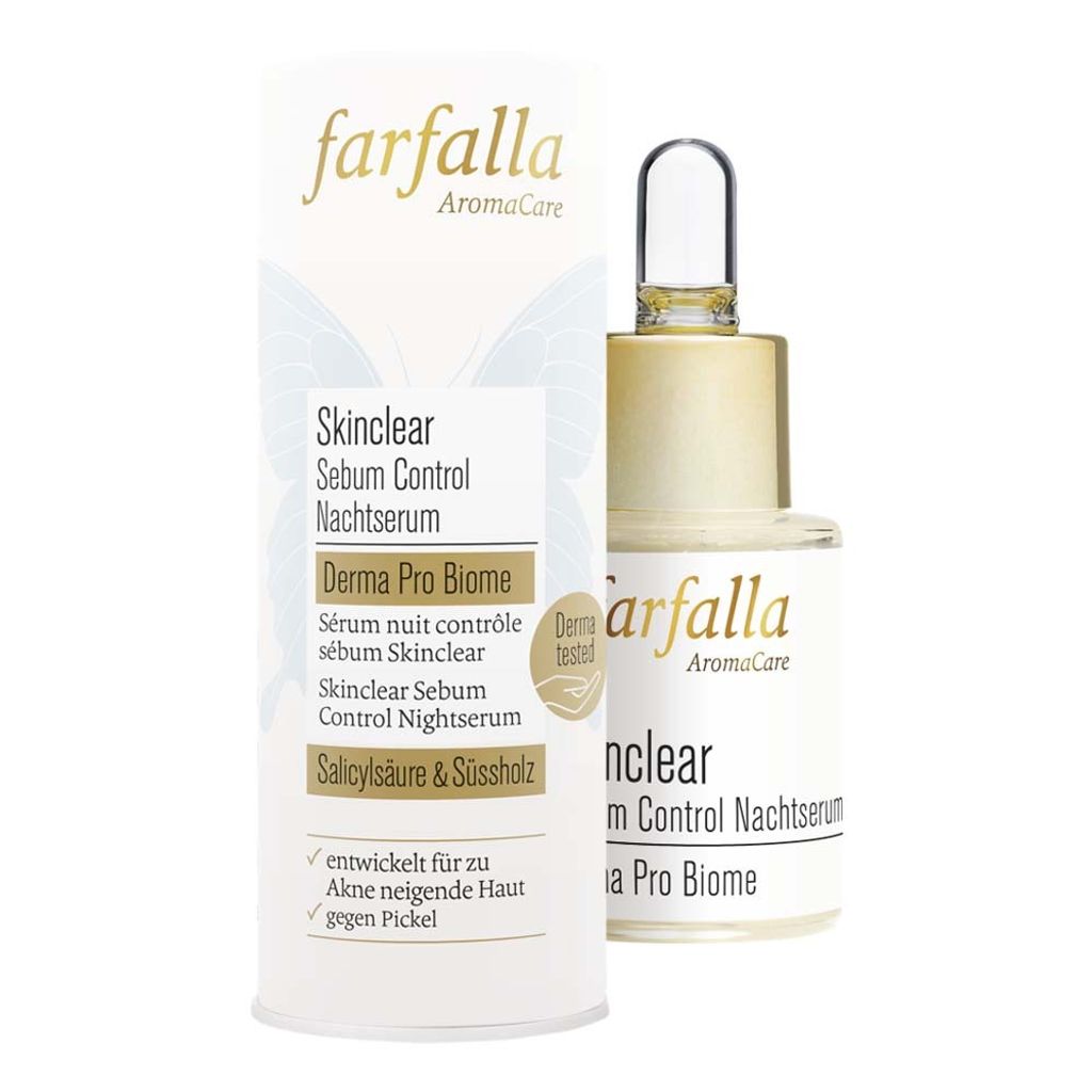 Farfalla Skinclear Sebum Control Nachtserum, Derma Pro Biome Bio 15ml