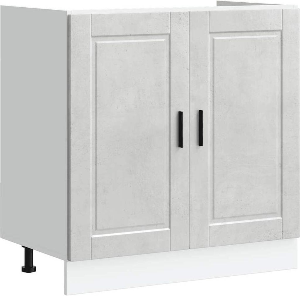 Spülenunterschrank Porto Betongrau 80x46x81,5 cm Holzwerkstoff