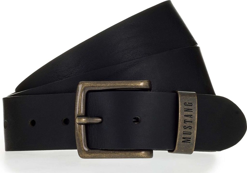 MUSTANG Leder Gürtel 40mm Leather Belt W110 Black schwarz