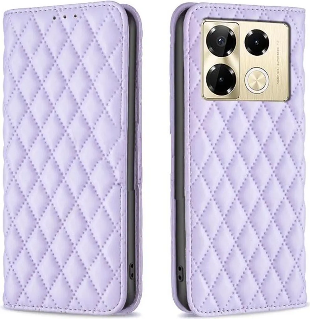 Cover Infinix Note 40 Pro 4G Viola Plaid - Eleganza in Ecopelle