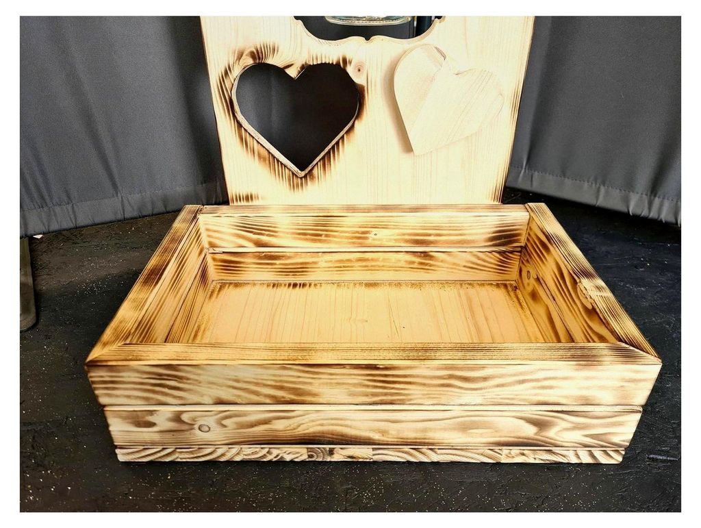 Holzaufsteller für die Familie mit Spruch – Holzschild mit Blumenkasten und Glas-Windlicht – „Familie ist da, wo Leben beginnt und Liebe nie...