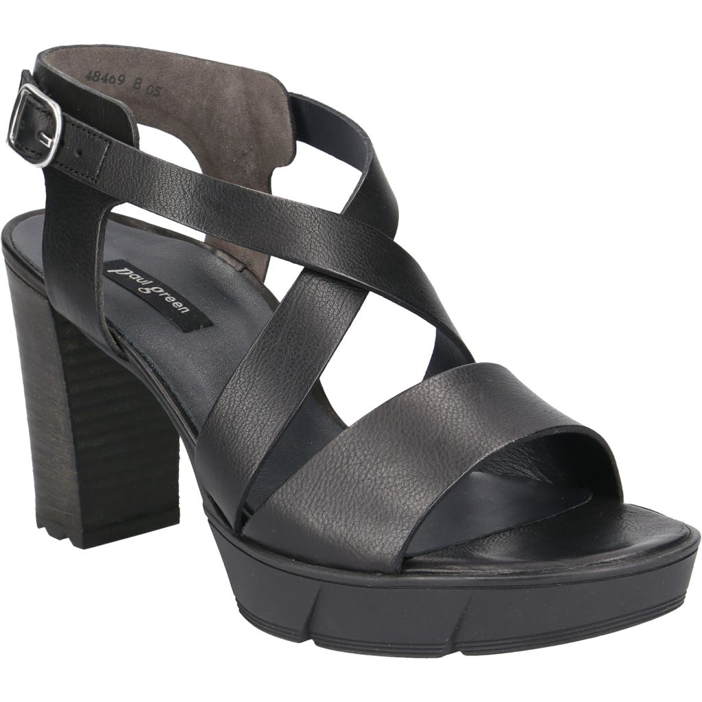 Paul Green Sandalette 7924-033, Glattleder, Schwarz, Damen