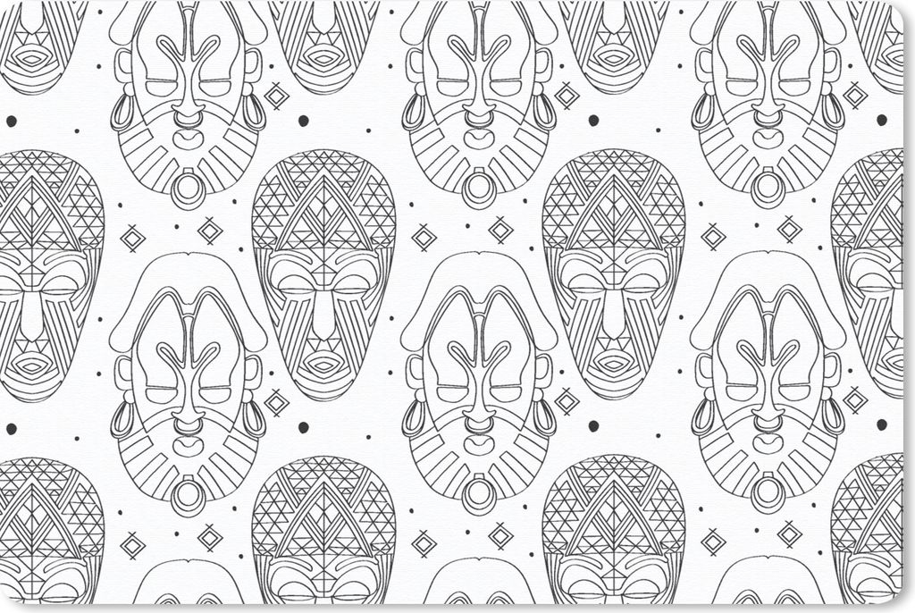 MuchoWow Mauspad Mousepad Muster - Masken - Südamerika 27x18 cm - Mousepads - Maus Mat - Pad - Mausunterlage - Büroartikel - Desk Matten