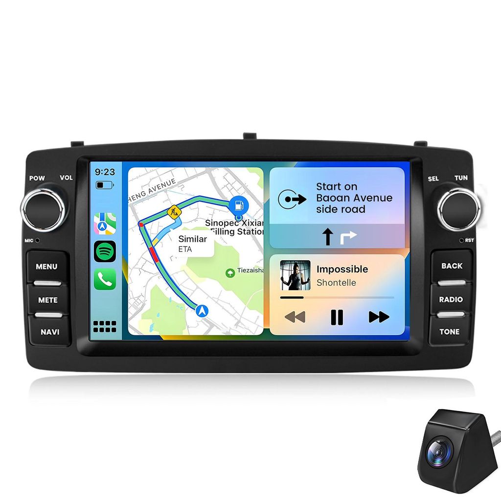 Hexinex Autoradio für Toyota Corolla E120 / BYD F3 Android 15 2GB+64GB 7 Zoll WIFI Rückfahrkamera