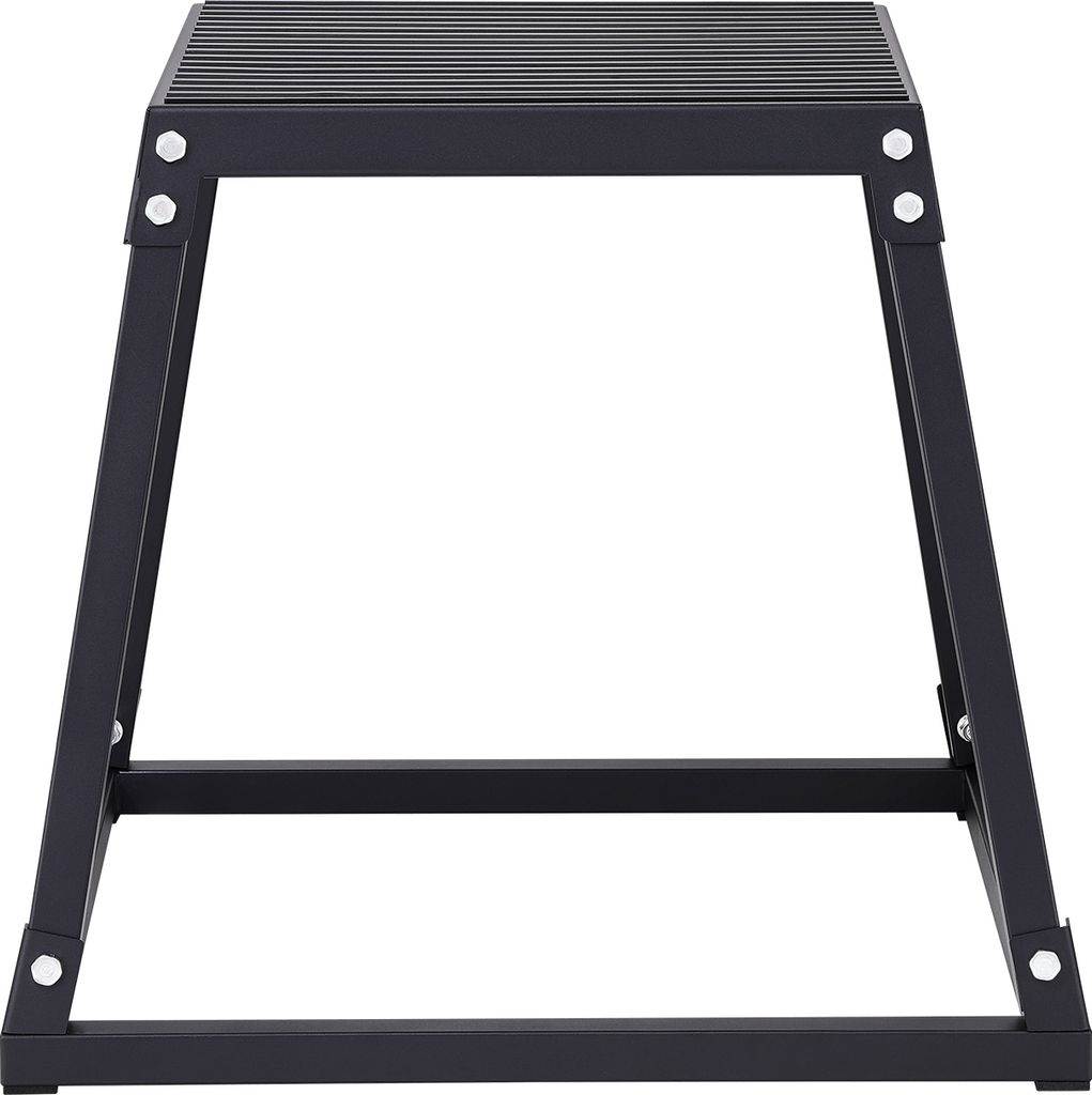 SucceBuy Plyometrische Sprungbox, 18 Zoll, Stahlplattform für Heim-Fitnessstudio, rutschfest, schwarz, für Krafttraining