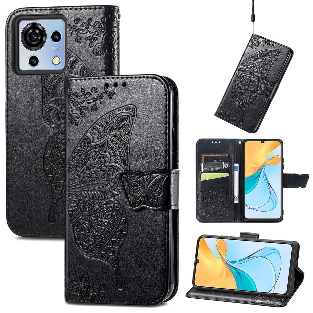 Produktbild von Wigento Leder-Handy-Tasche Für Motorola Moto G84 5G – Book Motiv, Mit Magnetverschluss & Kartenfächern