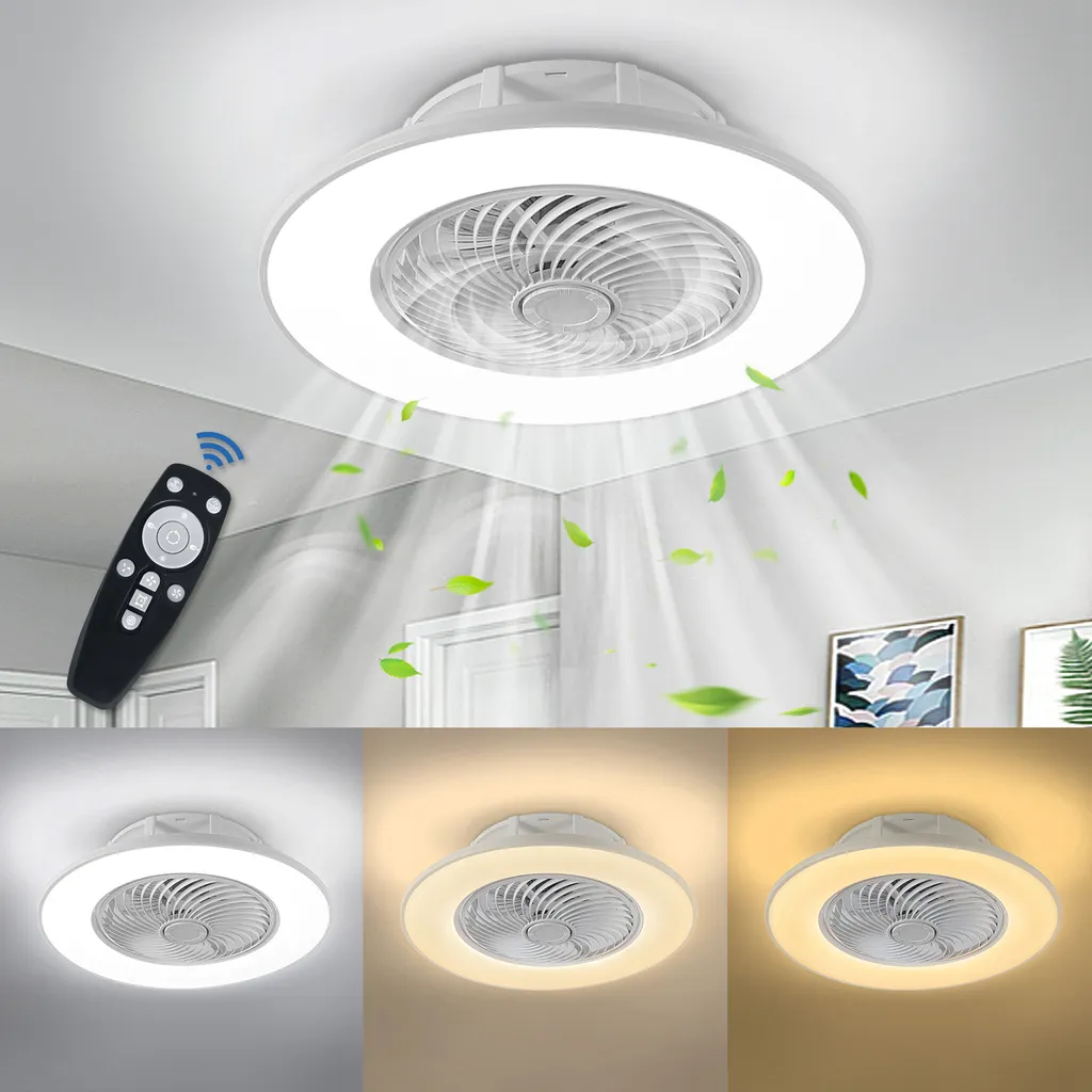 Ventilateur de Plafond Silencieux avec Éclairage LED pour la Maison