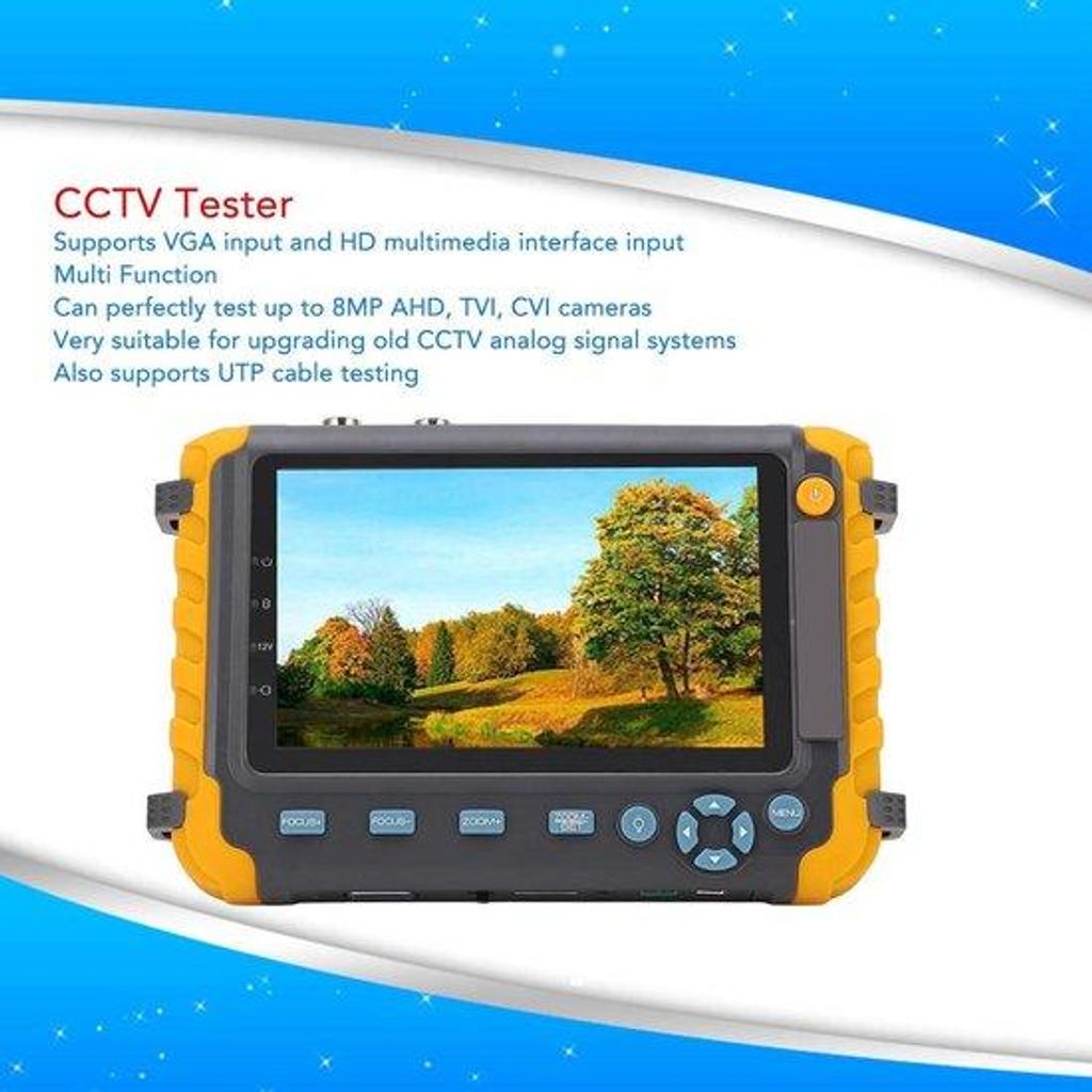 Handgehaltbare 5 Zoll 8 MP IP-Kamera-Testgerät für CCTV-Tests - unterstützt AHD TVI CVI-Koaxial-Kamera, UTP-Kabeltest, PTZ-Bedienung, VGA-HDMI-E...