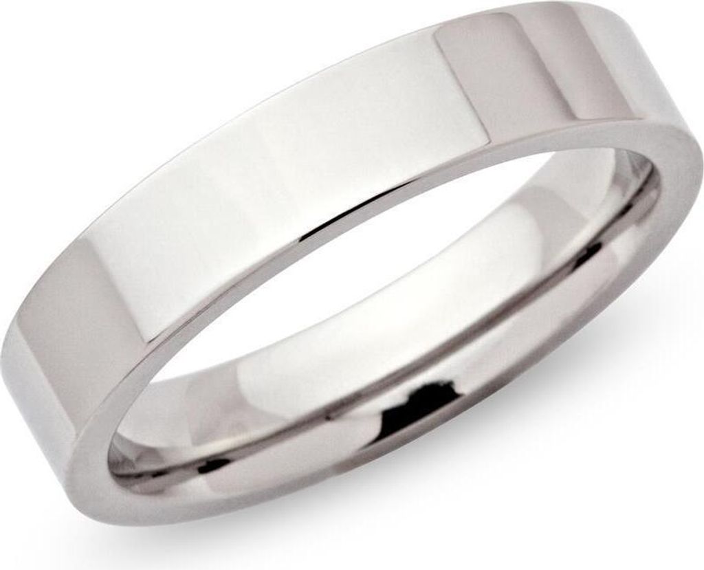 Glänzender Unique Edelstahlring poliert 5mm - flach R9110