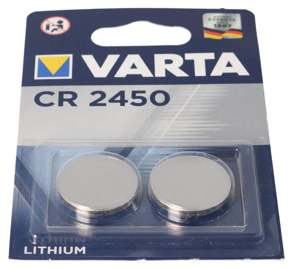 2x Varta Knopfzelle CR2450 Batterie 3V Lithium Coin Retail Produktbild 
