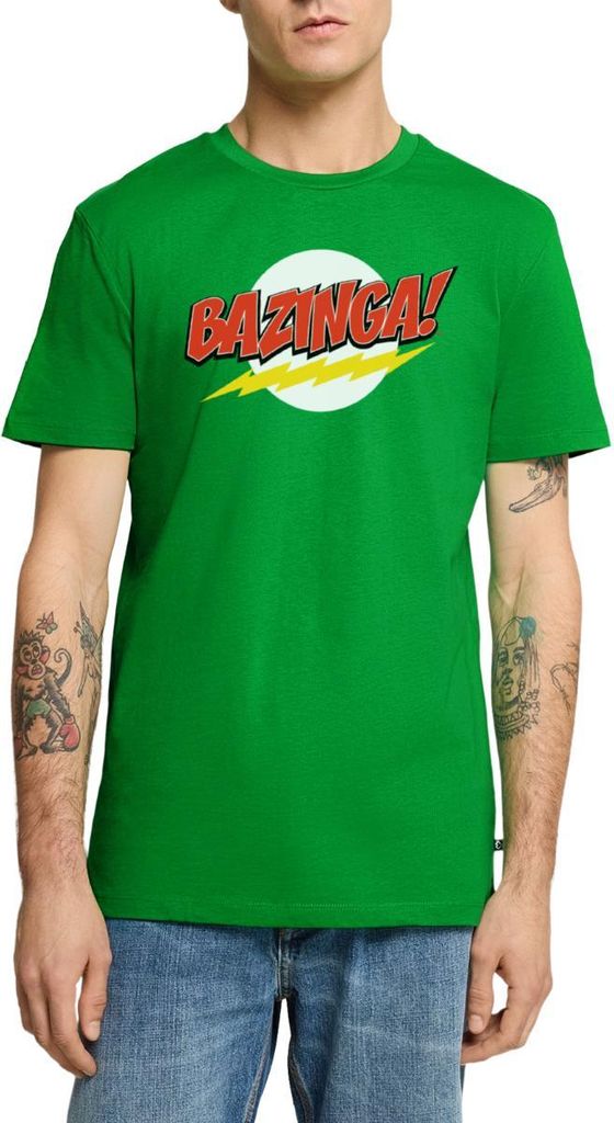 Spreadshirt The Big Bang Theory Bazinga Männer Premium T-Shirt, XXL, Grün