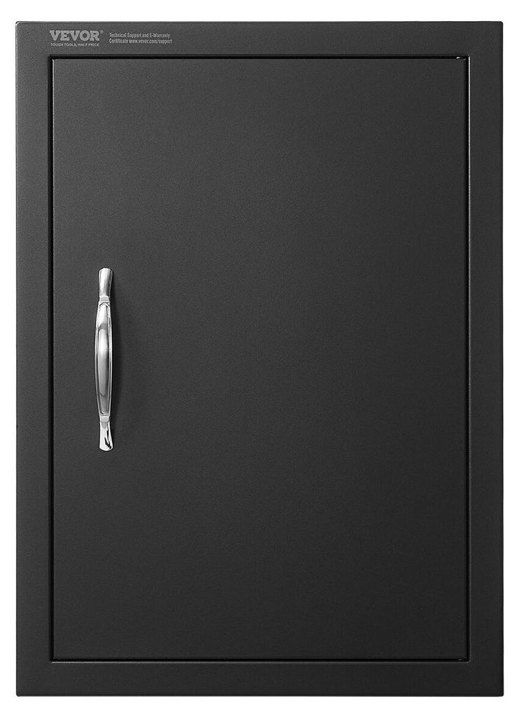 BBQ Access Door, 415x570 mm Single Outdoor Kitchen Door, Cold Plate Flush Mount Door, Wall Vertical Door with Handle, for BBQ Island, Grilling Stat...