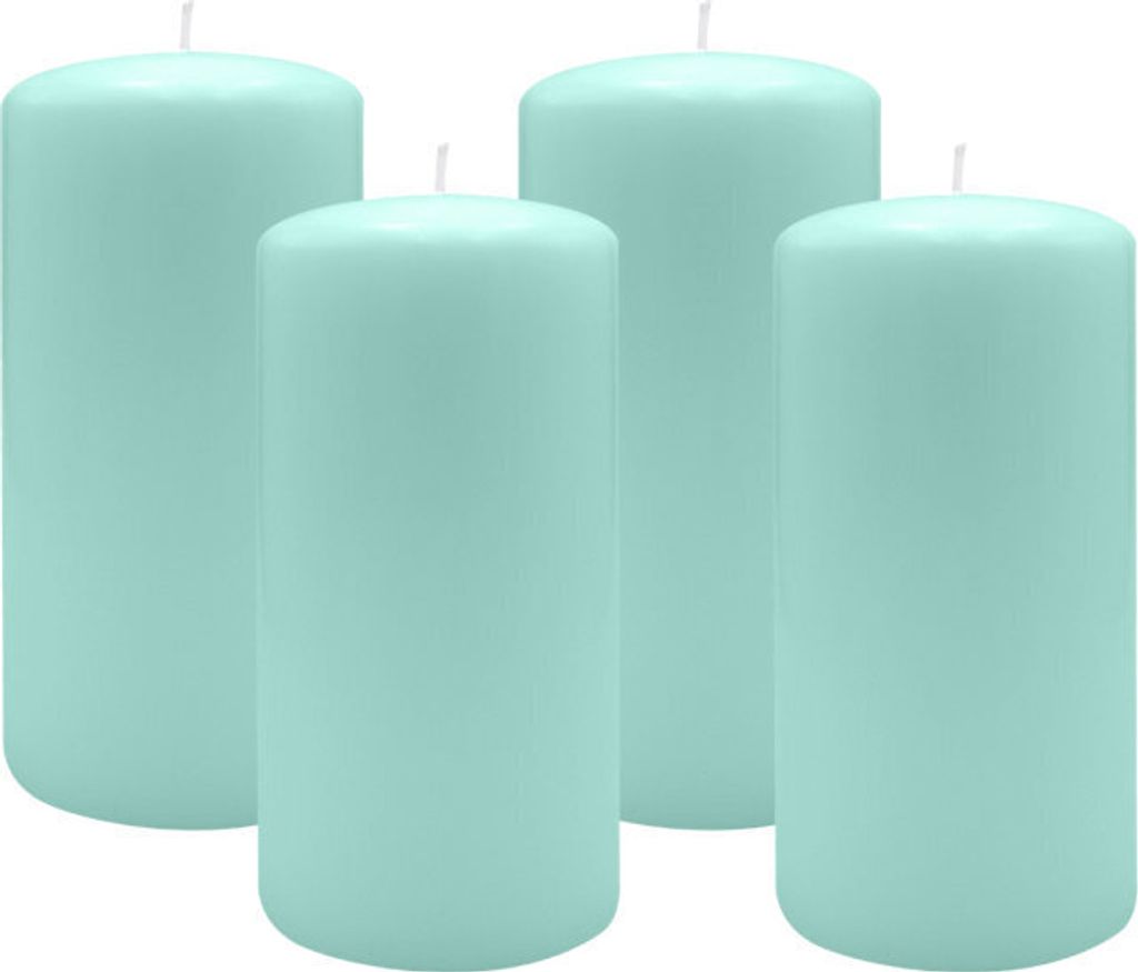 2er Set Adventskranzkerzen Türkis Ø 100 x 300 mm