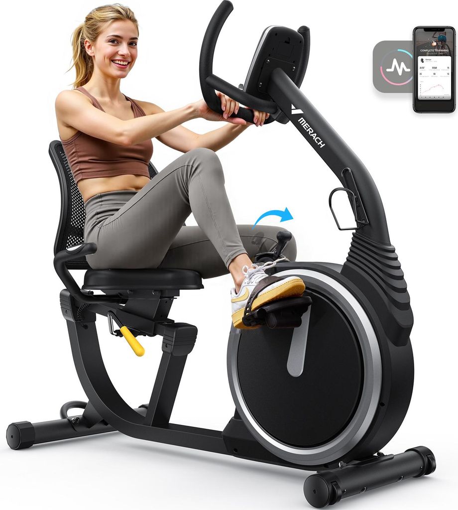 Liege-Heimtrainer für Zuhause, gelenkschonendes Fitnessbike Produktbild 