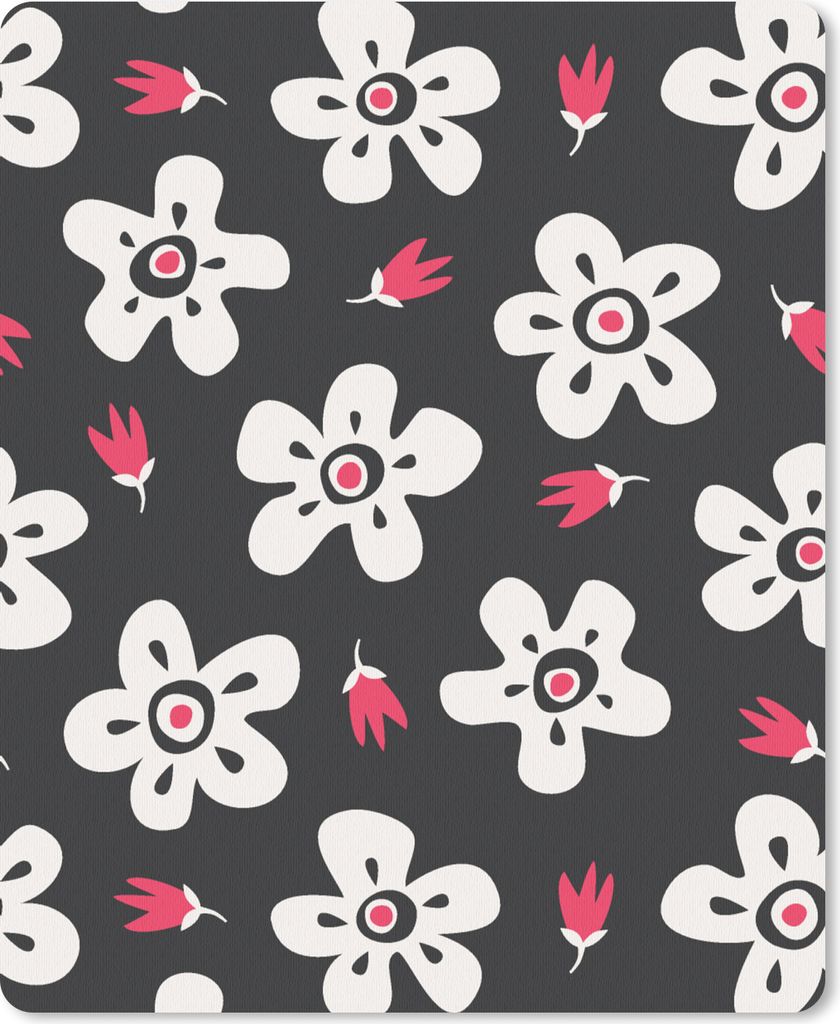 MuchoWow Mauspad Mousepad Muster - Blumen - Sterne 19x23 cm - Mousepads - Maus Mat - Pad - Mausunterlage - Mauspads - Spielen