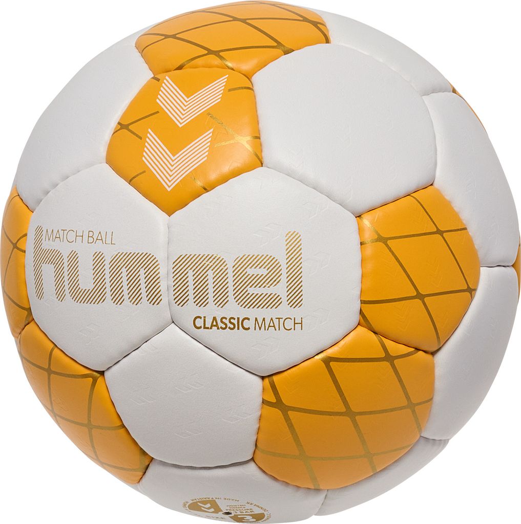 Hummel Classic Handball Spielball Match weiß orange gold Gr 3