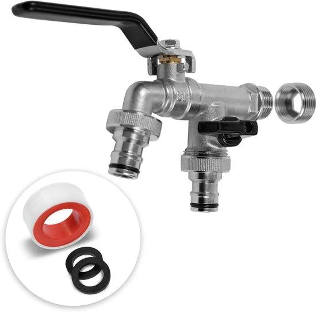 Robinet anti-fuite en laiton noir pour extérieur avec clapets et joints