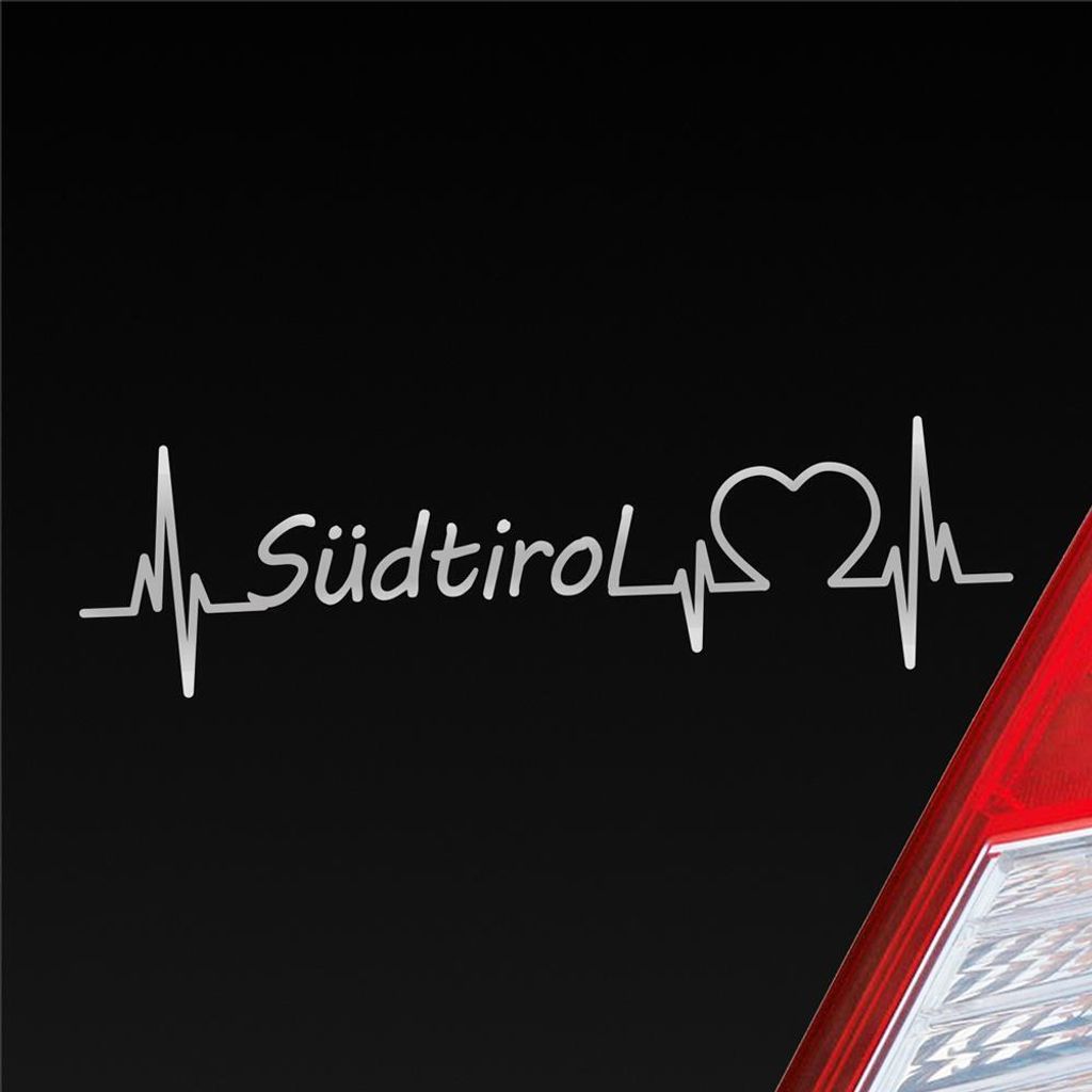 HUURAA! Auto Aufkleber Südtirol Puls Herzschlag Fun Sticker Heckscheibenaufkleber Autoaufkleber mit Ferien Region Motiv 19x5cm