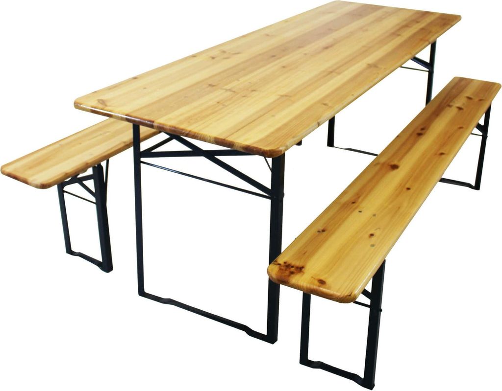 Milani Home - set birreria tavolo e panche, legno, tavolo e Immagine del prodotto 