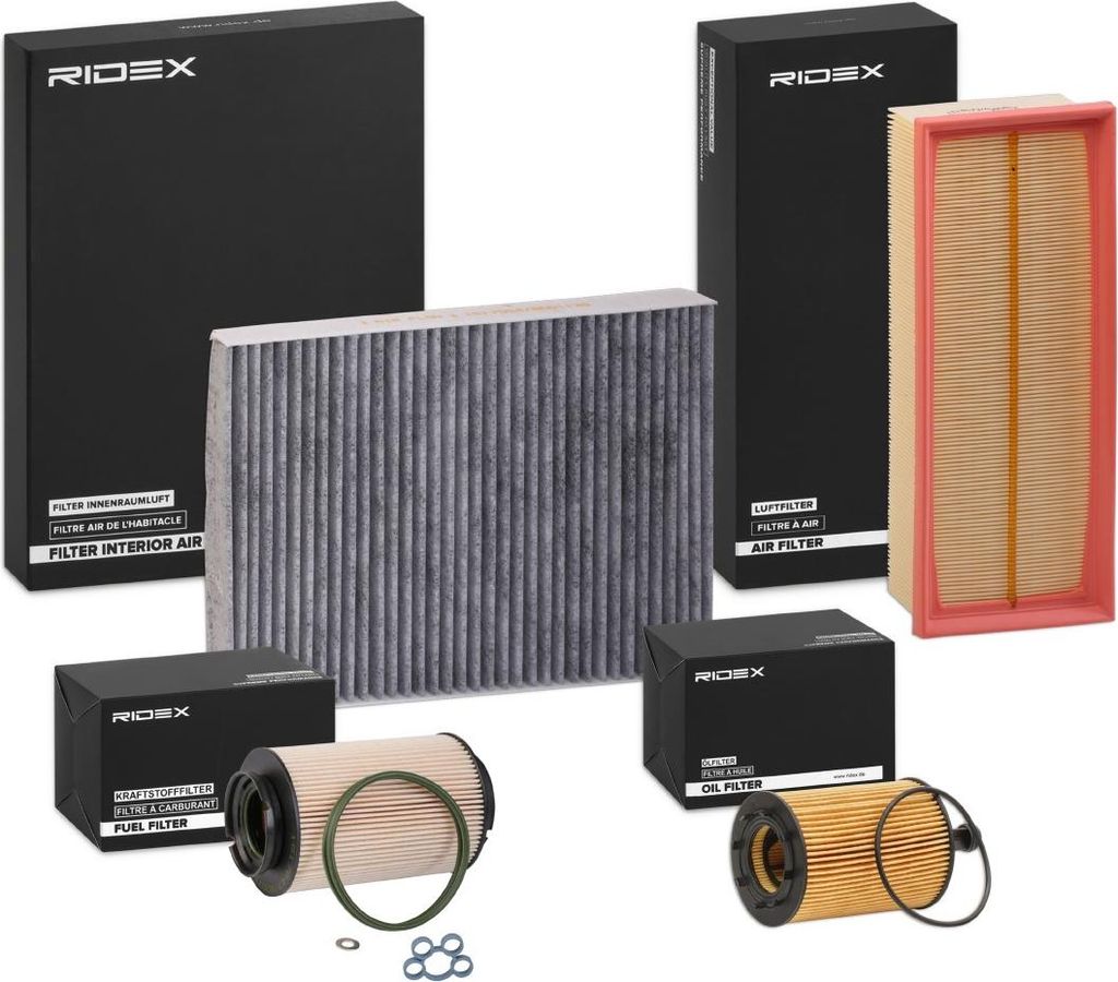 RIDEX Filterset Inspektionspaket Filtersatz für VW Golf IV Schrägheck (1J1) Golf V Schrägheck (1K1) Golf VI Variant (AJ5) PASSAT (3B3) für AUDI