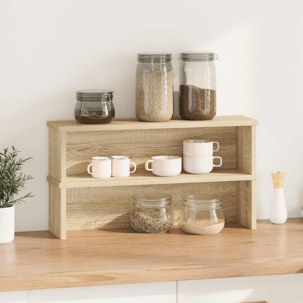 vidaXL Küchenregale Stapelbar 2 Stk. Sonoma-Eiche 50x15x16 cm