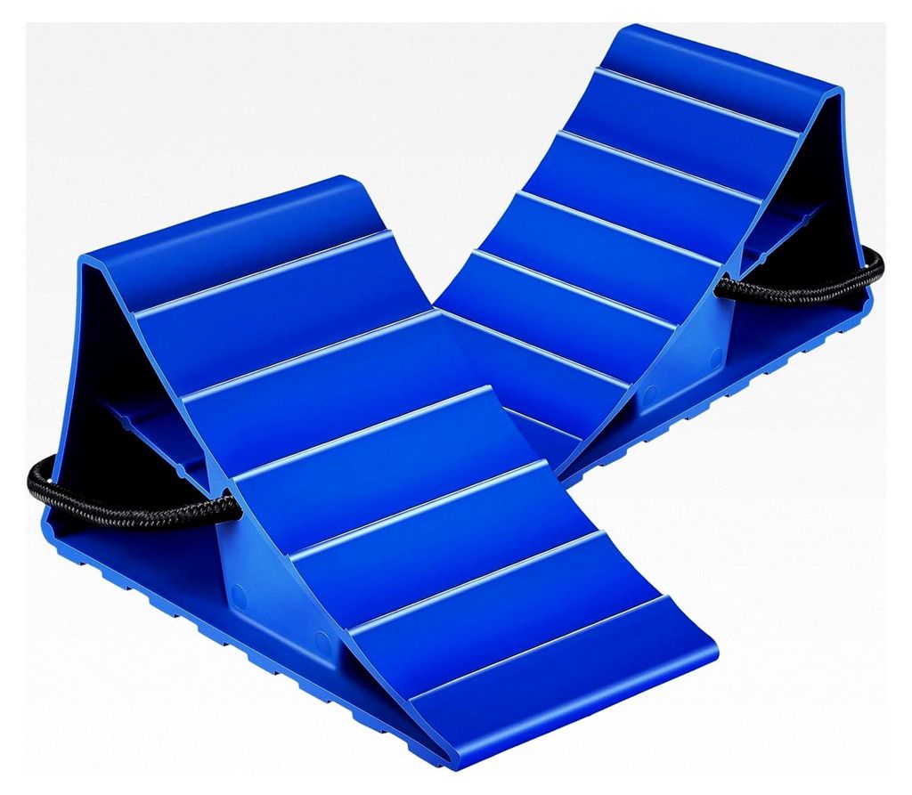 2 Stück rutschfeste Radkeile aus robustem Gummi mit Tragegriff für LKW, Wohnmobile und Anhänger