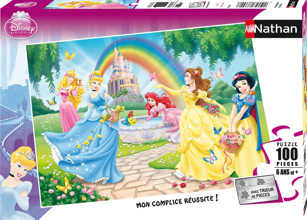 Puzzle 100 pièces XXL Princesses Disney Nathan : Jeu éducatif sans stress
