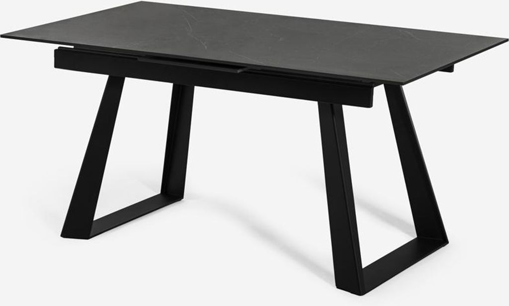Esstisch 160-200x90cm ausziehbar modern Marmor-Effekt Caracas - Schwarz