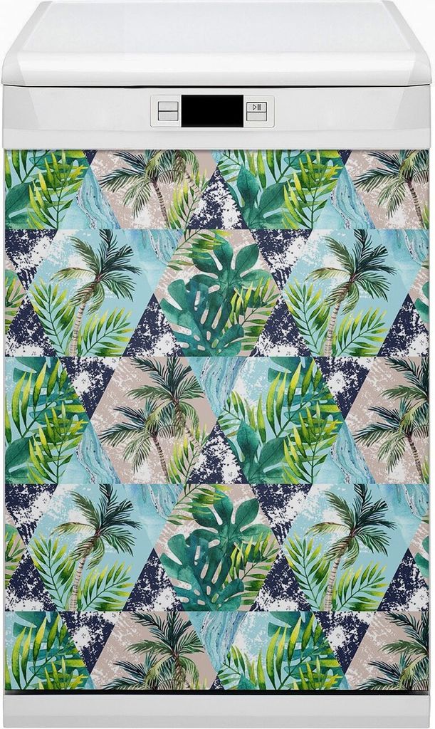 Dekorative Magnetmatte Küche Geschirrspüle 45x80 cm Magnet für Spülmaschine - Tropenmosaik